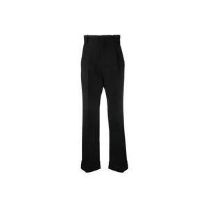 Gucci Zwarte Broek met Rechte Pijpen , Black , Dames , Maat: S