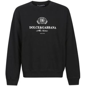 Dolce & Gabbana, Heren, Sweatshirts & Hoodies, Zwart, Maat: L