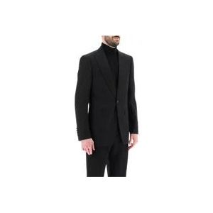 Burberry Slim Cut Jacquard Tuxedo Jacket , Black , Heren , Maat: M