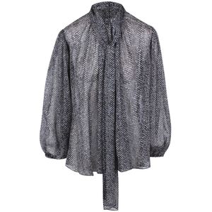 Dolce & Gabbana, Dames, Blouses & Shirts, Zwart, Maat: 3XS Zijde,