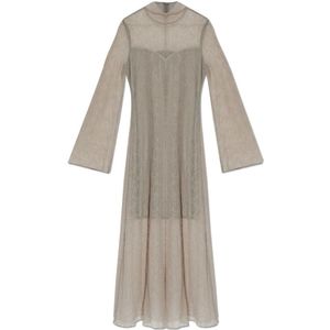 Gestuz - A-lijn Jurk - Grijs - Polyamide - Sweetheart Halslijn