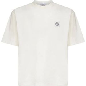 Stone Island, Heren, Tops, Wit, Maat: M Katoen,