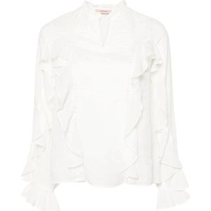 Twinset, Dames, Blouses & Shirts, Beige, Maat: XS Nylon,