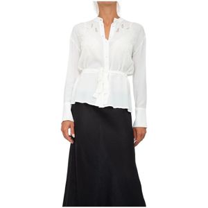 Twinset, Dames, Blouses & Shirts, Wit, Maat: XS Viscose,