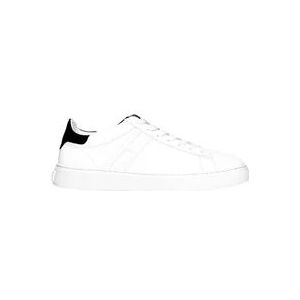 Hogan Witte Leren Sneakers met Zwarte Details , White , Heren , Maat: 40 EU
