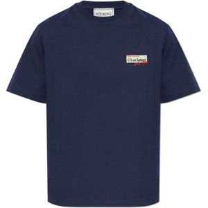 Iceberg, Heren, Tops, Blauw, Maat: S Katoen,