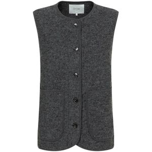 Âme Antwerp - Madison - Gilet - Donkergrijs - Mouwloos - Wol