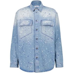 Off White, Heren, Overhemden, Blauw, Maat: L Denim,