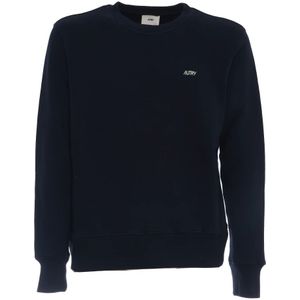 Autry - Geribbelde Sweater met Ronde Hals - Blauw - Katoen