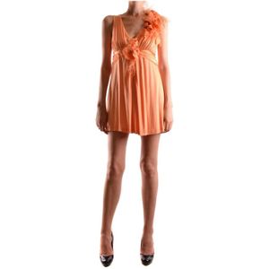 Elisabetta Franchi, Dames, Jurken, Oranje, Maat: S Viscose,
