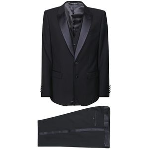 Dolce & Gabbana, Heren, Pakken, Blauw, Maat: 2XL Zijde,