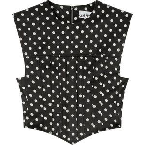 Ganni, Dames, Tops, Zwart, Maat: S