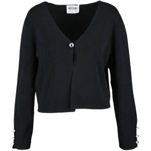 Moschino, Dames, Truien, Zwart, Maat: M Jersey,