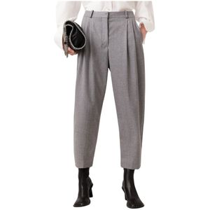 Stella McCartney, Dames, Broeken, Grijs, Maat: S Flanel,