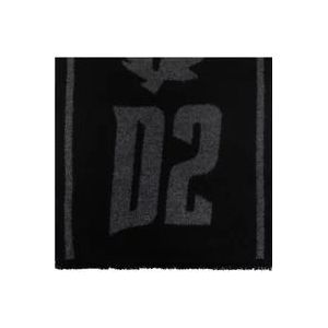 Dsquared2 Sjaal met logo , Black , Heren , Maat: ONE Size