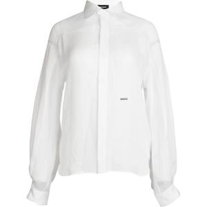 Dsquared2, Dames, Blouses & Shirts, Wit, Maat: S Zijde,