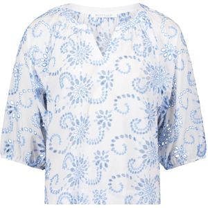 Betty & Co - Blouse met Borduurwerk - Blauw - Dames