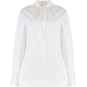 Gucci, Dames, Blouses & Shirts, Wit, Maat: XS Katoen,