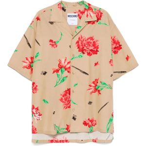 Moschino, Heren, Overhemden, Beige, Maat: M