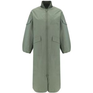 Ganni, Dames, Mantels, Groen, Maat: 2XS Poliester,