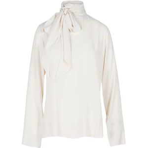 Ottod'Ame, Dames, Blouses & Shirts, Beige, Maat: S Zijde,