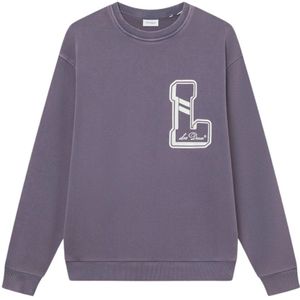 Les Deux, Heren, Sweatshirts & Hoodies, Paars, Maat: XS Katoen,