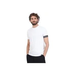 Dsquared2 Taped T-Shirt Wit Zomer Must-Have , White , Heren , Maat: XS