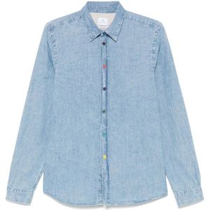PS By Paul Smith, Heren, Overhemden, Blauw, Maat: XL Katoen,