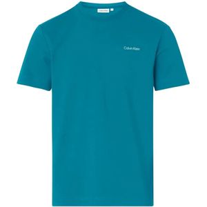 Calvin Klein - Micro Logo Interlock T-Shirt - Blauw - Katoen