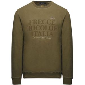 Aeronautica Militare, Heren, Sweatshirts & Hoodies, Groen, Maat: S Katoen,