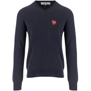 Comme des Garçons Play, Heren, Truien, Zwart, Maat: 2XL Wol,