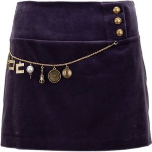 Elisabetta Franchi, Dames, Rokken, Paars, Maat: S Katoen,