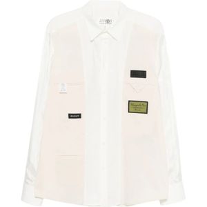MM6 Maison Margiela, Heren, Overhemden, Wit, Maat: S Katoen,