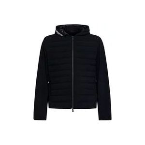 Moncler Gewatteerde Zwarte Trui , Black , Heren , Maat: M