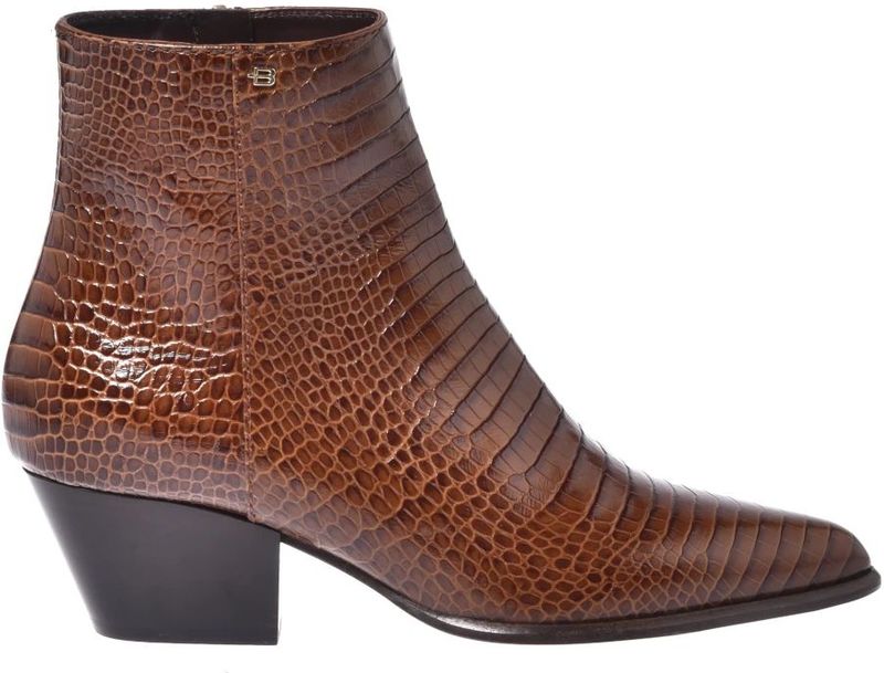 Baldinini - Texan Boot - Enkellaarsjes - Bruin - Krokodillenprint
