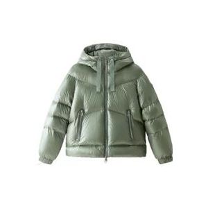 Woolrich Groene Puffer Jas , Green , Dames , Maat: M