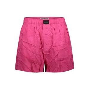 Balenciaga Roze Jacquard Pyjama Shorts , Pink , Dames , Maat: S