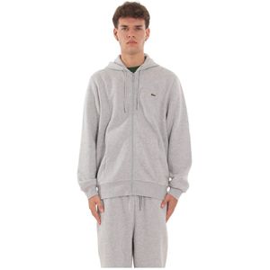 Lacoste, Heren, Sweatshirts & Hoodies, Grijs, Maat: M Fleece,