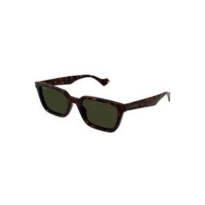 Gucci Havana/Groene zonnebril , Brown , Heren , Maat: 55 MM
