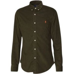 Polo Ralph Lauren, Heren, Overhemden, Groen, Maat: S Corduroy,