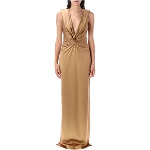 Tom Ford, Dames, Jurken, Geel, Maat: 2XS Zijde,