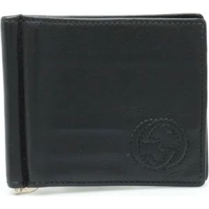 Gucci Vintage, Dames, Pre-owned, Zwart, Maat: ONE Size Leer,