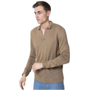 Gran Sasso, Heren, Tops, Bruin, Maat: S Linnen,