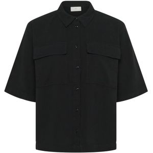 Kaffe, Dames, Blouses & Shirts, Zwart, Maat: XS Katoen,