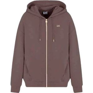 Emporio Armani Ea7, Dames, Sweatshirts & Hoodies, Bruin, Maat: S Modal,