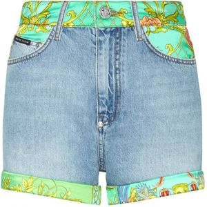 Philipp Plein, Dames, Korte broeken, Blauw, Maat: W25 Denim,