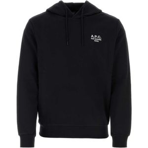 A.p.c. Hoodie - Zwart - Katoen - Geborduurd Logo - Verstelbare Capuchon