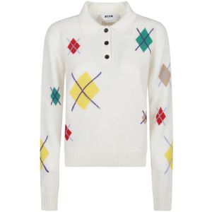 Msgm, Dames, Truien, Wit, Maat: L Wol,