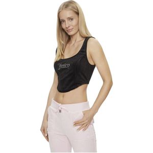 Juicy Couture, Dames, Tops, Zwart, Maat: XS Katoen,