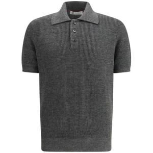 Brunello Cucinelli, Heren, Tops, Grijs, Maat: 2XL Katoen,